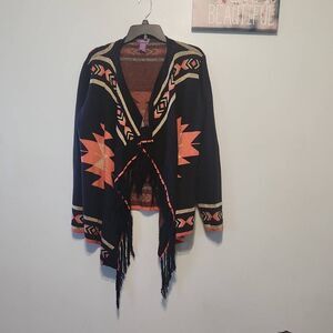 OLIVIA M Tribal Print Open-Front Cardigan Size XL